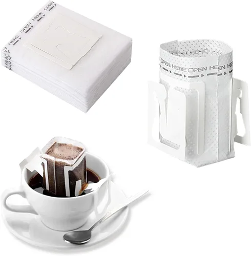 100 bolsas de filtro de café portátiles, para colgar en las orejas, para café, para un solo bebedor, desechables, para el hogar, la oficina, viajes
