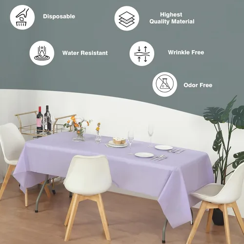 Miniatura 39 de Rollo de plástico para cubierta de mesa color verde manzana, 40 pulgadas x 100 pies, rollo de plástico resistente para cubierta de mesa de banquetes