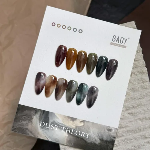 Miniatura 2 de GAOY Esmalte de uñas en gel oscuro de 6 colores gelatina lechosa marrón verde negro, kit de esmalte en gel para manicura de salón y nail art