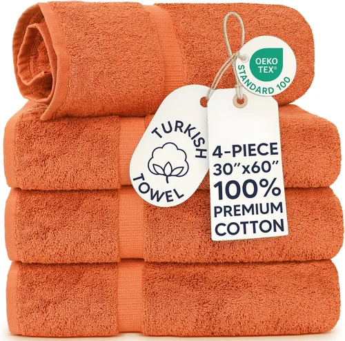 Miniatura 83 de Chakir Turkish Linens - Toallas turcas de 100% algodón, suaves y absorbentes (4 paños, color gris)