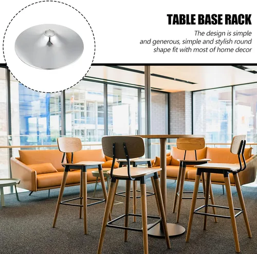 Miniatura 7 de Homoyoyo Base de barra de acero de repuesto práctico de aluminio para taburete de barco, plato giratorio, soporte para silla de cocina, taburete