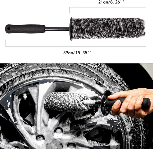 Miniatura 2 de Kit de cepillo de llanta de coche, cepillo de rueda Woolies, Cepillo de limpieza de coche, Varilla de fibra, Cepillo de limpieza de fibra de anillo