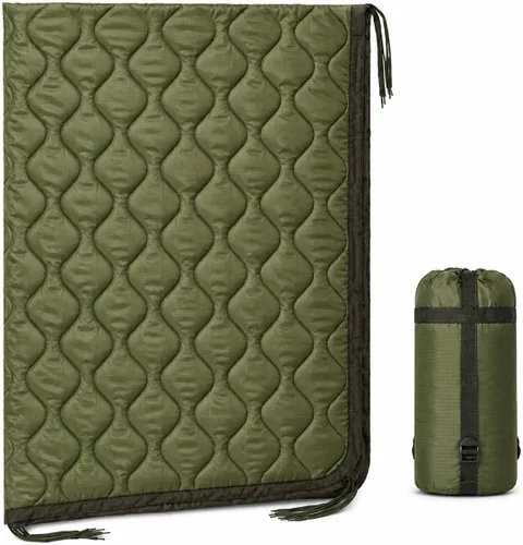 Miniatura 12 de USGI Industries Manta militar Woobie Manta de campamento con aislamiento térmico, forro de poncho Grande, portátil, aislante, resistente al