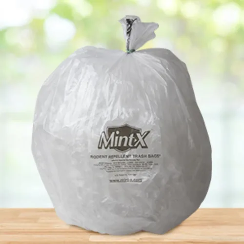 Miniatura 2 de Mint-X Bolsas de basura repelentes de roedores, 1.3 mil, sello plano, 47 pulgadas de alto x 43 pulgadas de largo, transparentes (paquete de 100)