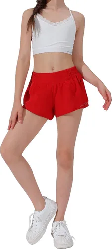 Miniatura 6 de Aurefin Pantalones cortos deportivos para niñas, pantalones cortos ligeros para correr para adolescentes, niñas, pantalones cortos deportivos
