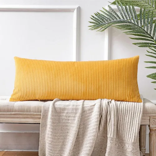 Miniatura 320 de Artscope Fundas de Almohada de Pana a Rayas Acogedoras Súper Suaves Decorativas Cuadradas Fundas de Cojín para Sofá Sillón Dormitorio Decoración