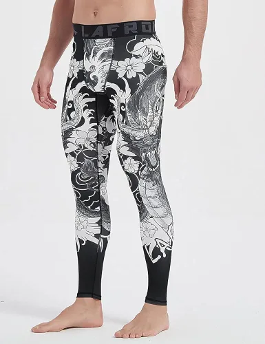Miniatura 3 de LAFROI Leggings de compresión para hombre de secado rápido con ajuste fresco YSK08