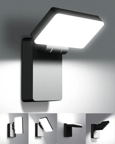 Faro LED de Inundación de 60W para Exteriores, Paquete de Pared 5000K, Cabezal Giratoria 360°, Impermeable IP65, 6000LM, 85V-277V, Faro de Seguridad