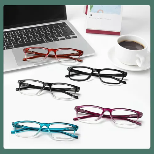 Miniatura 6 de JOSCHOO Paquete de 5 lentes de lectura para hombres y mujeres, bisagras de resorte, anteojos cómodos para leer (5Clours-3, 4.0)