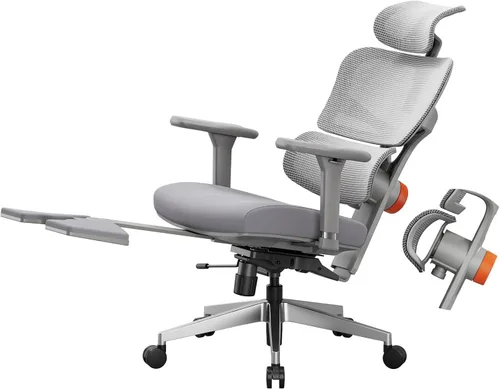 Miniatura 12 de Newtral Silla de oficina ergonómica, silla de escritorio de oficina en casa, silla de oficina grande y alta, soporte lumbar de seguimiento Negro