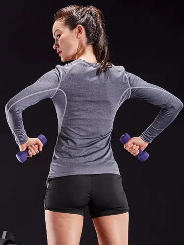 Miniatura 7 de CADMUS Paquete de 1 o 3 camisetas de entrenamiento de manga larga para mujer, camiseta de compresión de ajuste seco para correr