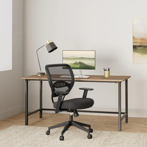 Miniatura 2 de Space Seating Serie 55 - Silla de escritorio de oficina ajustable con soporte lumbar integrado, malla negra