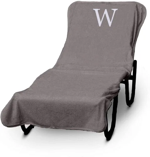 Miniatura 231 de Luxury Hotel & Spa - Funda para Tumbona de Piscina con Monograma, Letras Bordadas en Bloque - Extra Absorbente 100% Algodón Turco - Rizo Suave