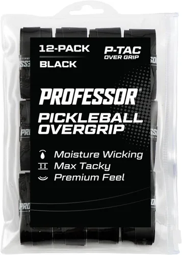 Miniatura 9 de Professor P-Tac Pickleball Paddle Overgrip – Cinta de agarre máxima adherente que absorbe la humedad para paletas de pickleball en paquetes de 6