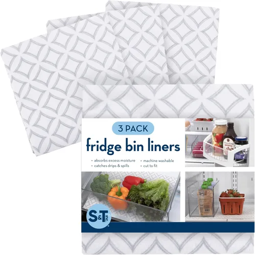 Miniatura 7 de S&T INC. Revestimientos para refrigerador, revestimientos para estantes de gabinetes de cocina y contenedores de almacenamiento, revestimientos