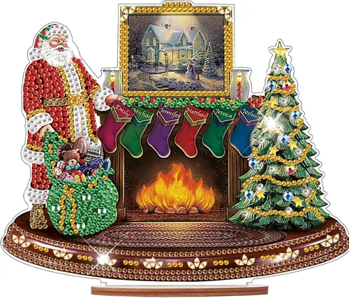Miniatura 21 de Kits de adornos de escritorio de pintura de diamante para adultos, ángel mamá, sosteniendo bebé, arte de diamante por números, decoraciones