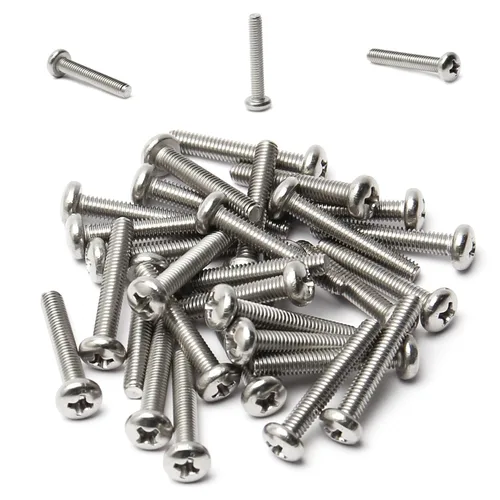 Miniatura 20 de Tornillos de máquina de jalar de perilla M4-0.028x0.197 in M4-0.028x0.197 in Tornillos de cabeza plana métrica Phillips Drive Tornillo de cabeza