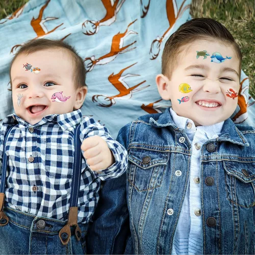 Miniatura 4 de Apeso Kit de 30 hojas de tatuajes temporales para niños, 300 calcomanías de tatuaje lindas y falsas, impermeables, recuerdos de fiesta de cumpleaños
