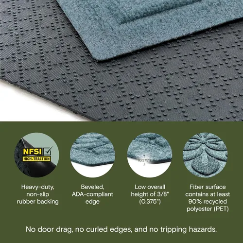 Miniatura 4 de WaterHog Phoenix - Tapete absorbente para puerta delantera para interiores y exteriores, con parte trasera de goma antideslizante, atrapador