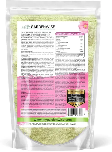 Miniatura 2 de GARDENWISE 0-50-30 Universal Premium Bud and Bloom Booster Aumenta la floración y el rendimiento, para uso en suelo e hidroponía, combustible