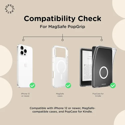 Miniatura 2 de PopSockets Agarre para teléfono para MagSafe con soporte, soporte magnético, parte superior intercambiable, sujeción segura para fundas MagSafe