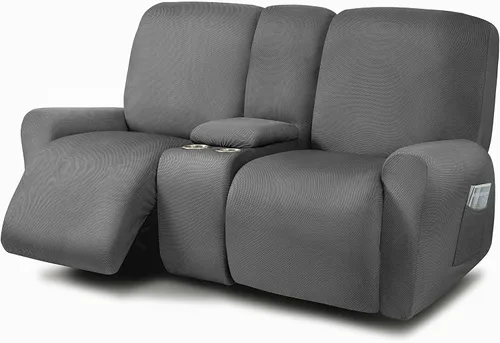 Miniatura 39 de ULTICOR Fundas para Sofá Reclinable de 8 Piezas, Fundas Elásticas de Hilo Teñido para Sofá Reclinable de 3 Cojines, Fundas Deslizables para Sofá