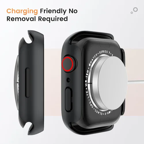 Miniatura 6 de Goton Funda impermeable con protector de pantalla para Apple Watch, película de vidrio templado antiespía para iWatch, carcasa de policarbonato