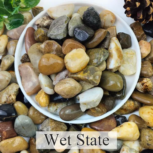 Miniatura 2 de YISZM Rocas de acuario de 5 libras, guijarros mezclados naturales de 5/8 pulgadas para plantas, rocas de río pulidas decorativas para peceras