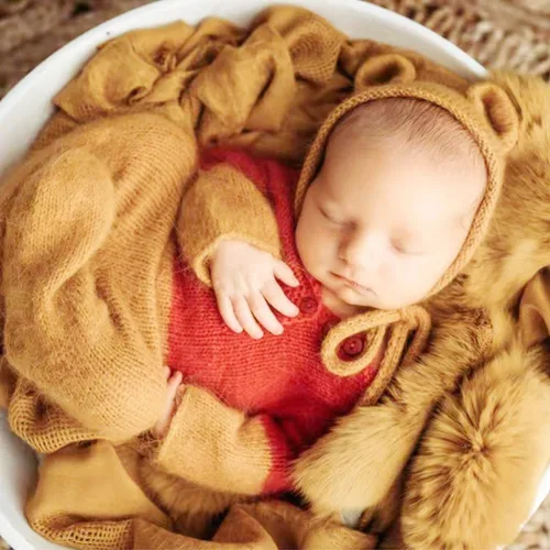 Miniatura 3 de Moda recién nacido niños niñas bebé sesión de fotos accesorios trajes ganchillo ropa mohair sombrero pantalones fotografía accesorios disfraz