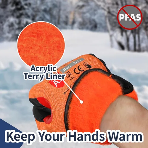 Miniatura 3 de Guantes de trabajo de invierno Schwer FreezeGuard-X para hombres y mujeres, guantes resistentes a cortes ANSI A9 para protección extrema, guante