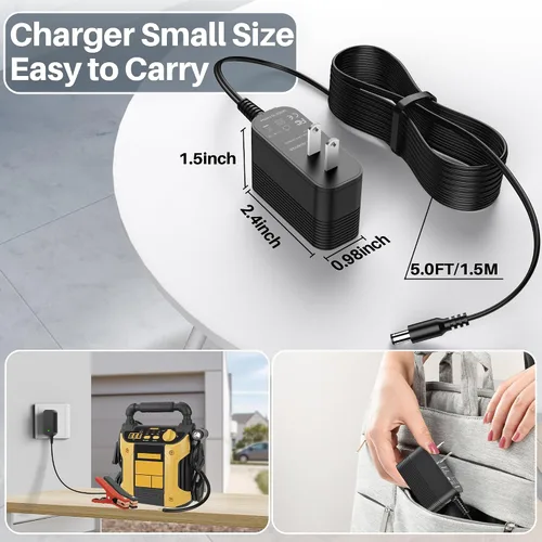 Miniatura 7 de Cable de alimentación de 12V CC para cargador de batería de arranque de EverStart Maxx Compatible con Ever Start Max J7CCE J7CE 800A 800 pico