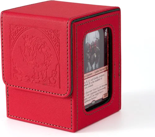 Miniatura 19 de Venssu MTG Caja de cubierta para pantalla Commander, caja de cartas para 100 tarjetas de doble funda, almacenamiento de tarjetas TCG con 2 divisores