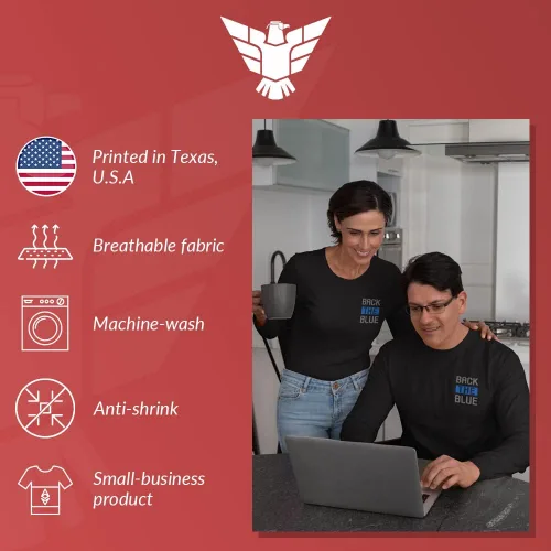 Miniatura 6 de Back The BlueUSA Flag Police Lives Matter - Camiseta de manga larga