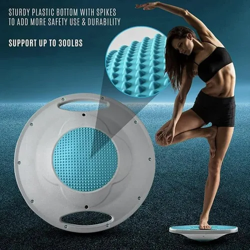 Miniatura 6 de Yes4All Wobble Balance Board, Plastic Stability Trainer with Handles for Standing Desk, Core Training & Home Gym Workout A. Azul cielo