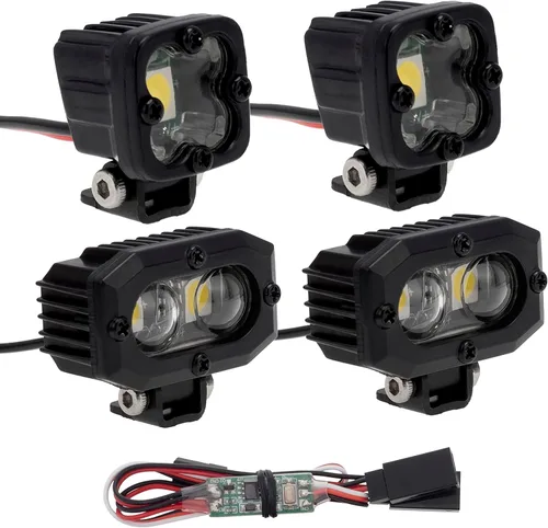 DKKY Luces de Coche RC LED Reflectores Escala 1/10 Accesorios de Crawler RC para Axial SCX10 90046 Traxxas TRX4 TRX6 Wraith RR10 MST Redcat Gen8