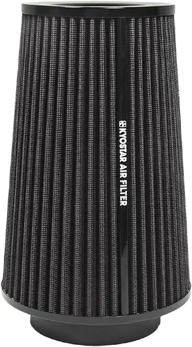Miniatura 140 de KYOSTAR Filtro de aire universal de alto flujo de 3" (76 mm), entrada de aire frío de cono reutilizable, alto rendimiento, lavable, kit de aire seco