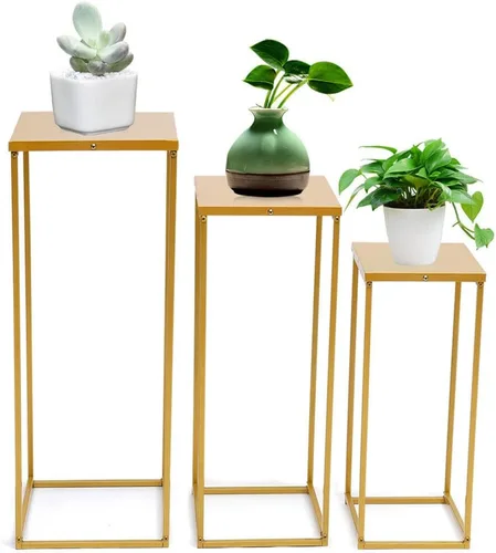 Miniatura 10 de 3 soportes altos para plantas para macetas, soporte de metal para plantas, jardín, boda, estante para plantas, soporte de exhibición para macetas