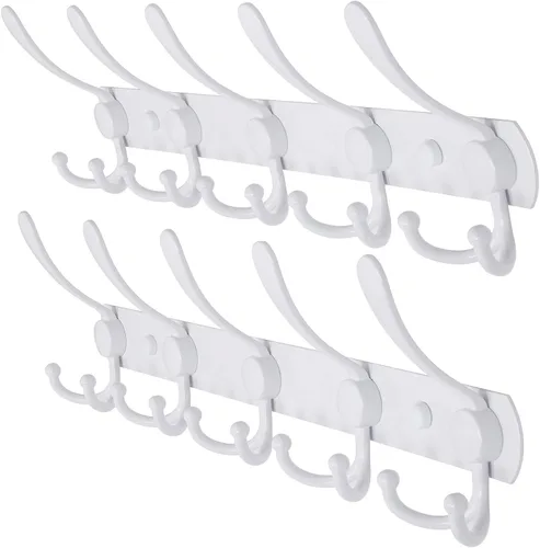 Miniatura 79 de Dseap - Perchero para pared, 5 ganchos triples, resistente, acero inoxidable, riel de gancho de metal para abrigos, sombreros, toallas, bolsos