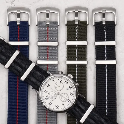 Miniatura 6 de Benchmark Basics Correa elástica de reloj Correa de reloj de nailon paracaídas de una pieza estilo militar para hombres y mujeres Elección