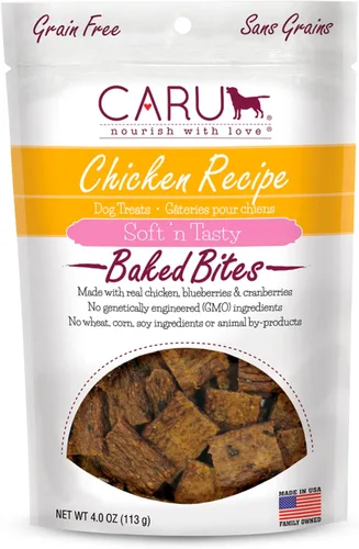 Miniatura 16 de Caru Soft n' Tasty Baked Bites Salmon Bites - Golosinas para perros para entrenamiento, carne real con arándanos y arándanos, bolsas de 4 onzas