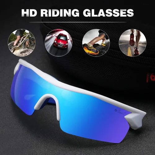 Miniatura 4 de Bevi Polarized Sports Sunglasses TR90 Unbreakable Frame for Men Women Running Cycling Golf Baseball Amarillo Azul