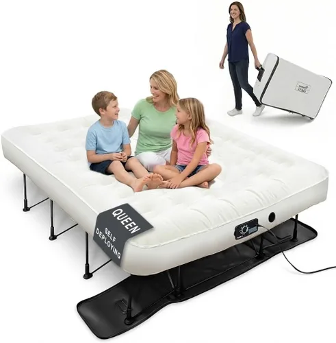 Miniatura 9 de Colchón hinchable de Ivation EZ-Bed, con marco y funda con ruedas, interruptor de autoapagado para lograr la comodidad deseada, superficie cómoda