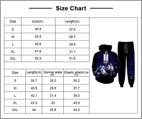 Miniatura 2 de Conjunto de sudadera con capucha y pantalón para hombre y mujer con estampado 3D unisex