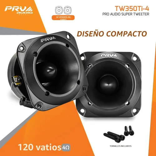 Miniatura 2 de PRV AUDIO TW350Ti-4 Tweeters Tipo Bala para Audio de Coche - 240 Vatios, Tweeters de Titanio de 3x3 Pulgadas para Audio de Coche - Fácil de Montar