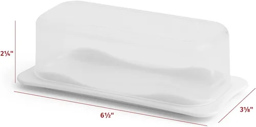 Miniatura 6 de Signoraware - Mantequillera con tapa, recipiente para mantequilla con tapa transparente para encimera, refrigerador, plástico duradero, Blanco