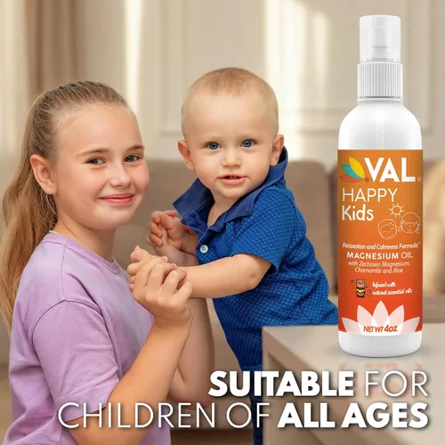 Miniatura 9 de VAL Spray de aceite de magnesio para niños, calma natural a la hora de acostarse y apoyar el estado de ánimo, magnesio Zechstein, manzanilla y aloe