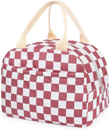Miniatura 16 de Lonchera acolchada de algodón aislada, bonita bolsa acolchada con estampado floral, reutilizable, aislada, coqueta, de gran capacidad, hielera