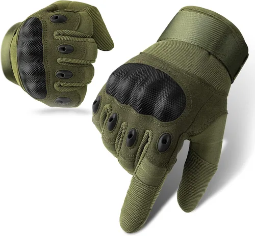 Miniatura 16 de Cierto Guantes de motocicleta para hombres y mujeres: guantes tácticos para pantalla táctil con dedo completo, nudillos duros transpirables y muñeca
