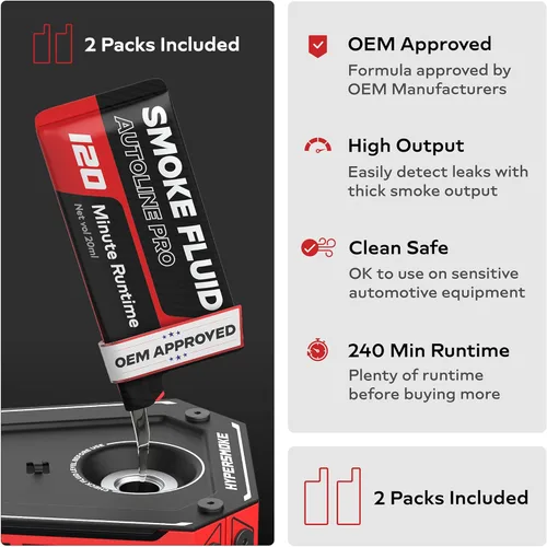 Miniatura 4 de AutoLine Pro HyperSmoke™ Máquina de humo para automóviles, comprobador de fugas de vacío EVAP – Presión ajustable – Líquido de humo aprobado por OEM