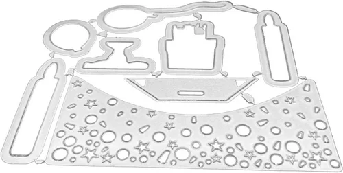 Miniatura 5 de Juego de sellos y troqueles de feliz cumpleaños para hacer tarjetas, sellos transparentes y troqueles de corte de metal para álbumes de recortes
